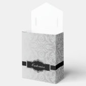 Speciaal Zilver en Zwarte Damasvetdoos 2 Bedankdoosjes (Geopend)