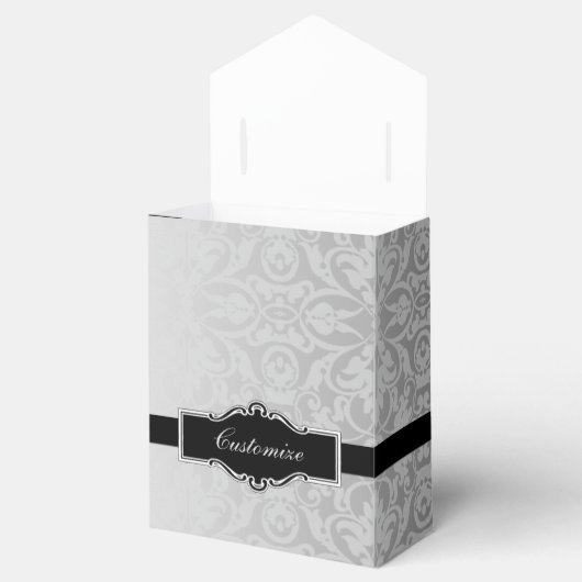 Speciaal Zilver en Zwarte Damasvetdoos 2 Bedankdoosjes (Geopend)