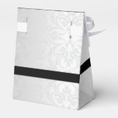 Speciaal Zilver en Zwarte Damasvetdoos 2 Bedankdoosjes (Achterkant)