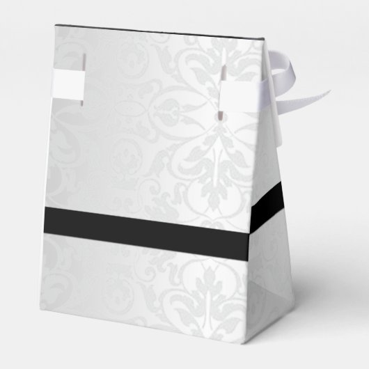 Speciaal Zilver en Zwarte Damasvetdoos 2 Bedankdoosjes (Achterkant)