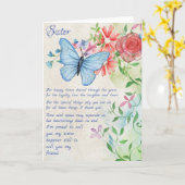 Speciaal zuster, Friend Poem Kaart (Gele Bloem)