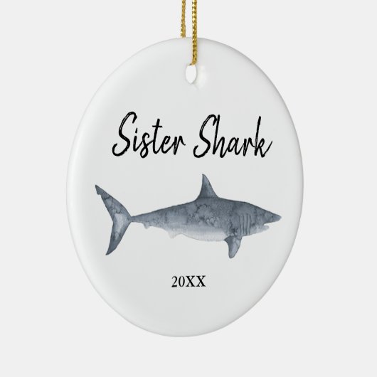 Speciaal zuster Shark Doo Doo Doo Shark Song Keramisch Ornament (Rechts)