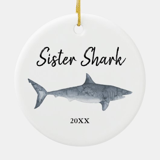 Speciaal zuster Shark Doo Doo Doo Shark Song Keramisch Ornament (Achterkant)