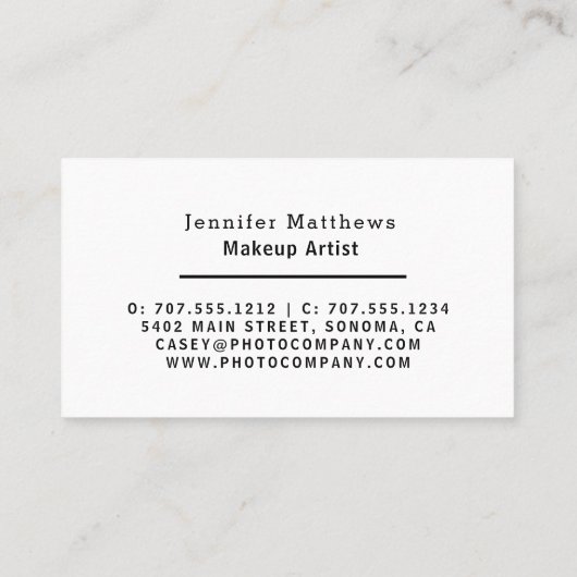 Speciaal zwart en goud Moderne make-up artiest Visitekaartje (Achterkant)