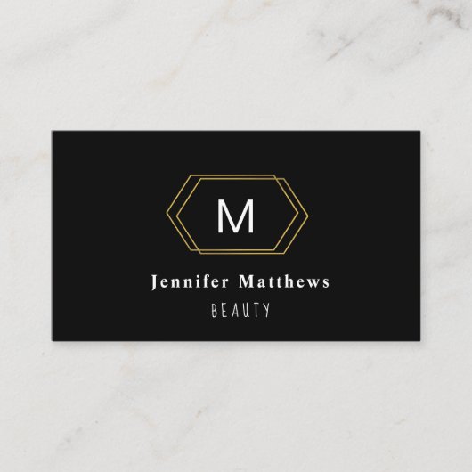 Speciaal zwart en goud Moderne make-up artiest Visitekaartje (Voorkant)