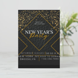 Speciaal zwart en goud nieuwe jaren feestdagenkaart