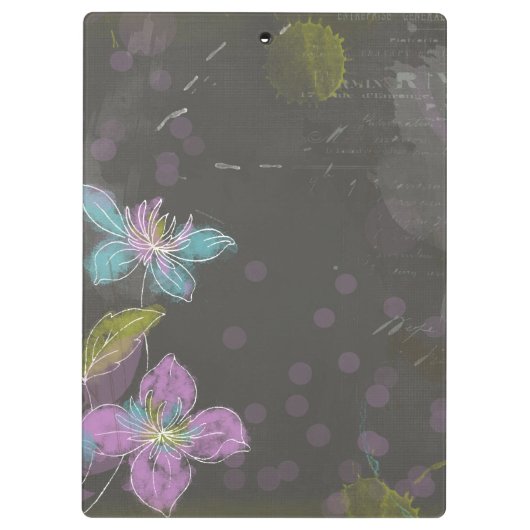 Speciaal  zwart-Floral klembord (Achterkant)