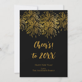 Speciaal zwart Gold Fireworks - Gelukkig nieuwjaar Aankondiging