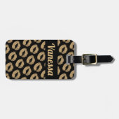 Speciaal zwart goud glitter lips elegant bagagelabel (Voorkant horizontaal)