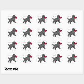 Speciaal zwart Laboratorium Puppy en Rood Hart Ronde Sticker (Vel)