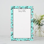 Speciaal zwart, wit, stijlretro van de Fifties Briefpapier (Staand voorkant)