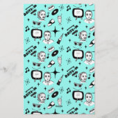 Speciaal zwart, wit, stijlretro van de Fifties Briefpapier (Achterkant)