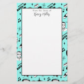 Speciaal zwart, wit, stijlretro van de Fifties Briefpapier (Voorkant)