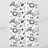 Speciaal zwart-wit-vezelstijlretro briefpapier (Achterkant)