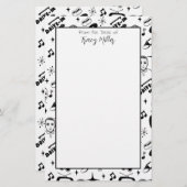 Speciaal zwart-wit-vezelstijlretro briefpapier (Voorkant / Achterkant)