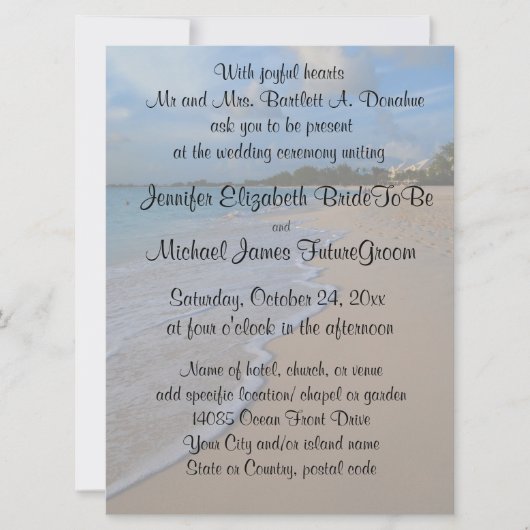Special Beach Weddenschap met RSVP Reply Card Kaart (Voorkant)