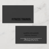 Special Black Out Grey Fitness Trainer Trendy Visitekaartje (Voorkant / Achterkant)