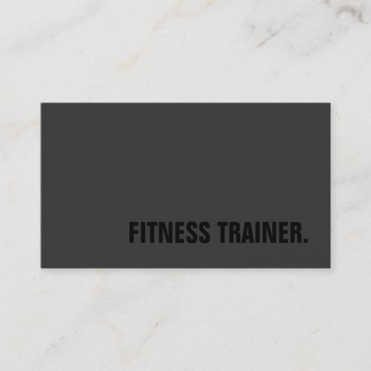 Special Black Out Grey Fitness Trainer Trendy Visitekaartje (Voorkant)