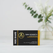 Special Black Yellow Lines Ride Share Driver Visitekaartje (Staand voorkant)