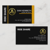 Special Black Yellow Lines Ride Share Driver Visitekaartje (Voorkant / Achterkant)