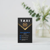 Special Blue Button V-Collar Gold Taxi Service Visitekaartje (Staand voorkant)