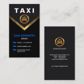 Special Blue Button V-Collar Gold Taxi Service Visitekaartje (Voorkant / Achterkant)