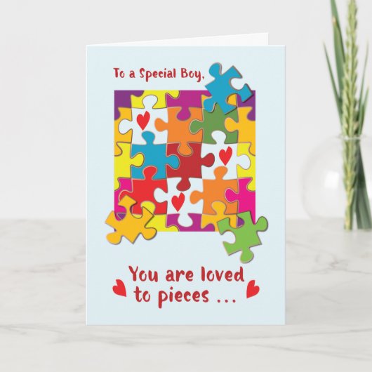 Special Boy Birthday Puzzle Love to Piecces Kaart (Voorkant)