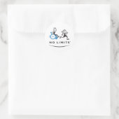 Special Boy with Running Girl Ronde Sticker (Tas)