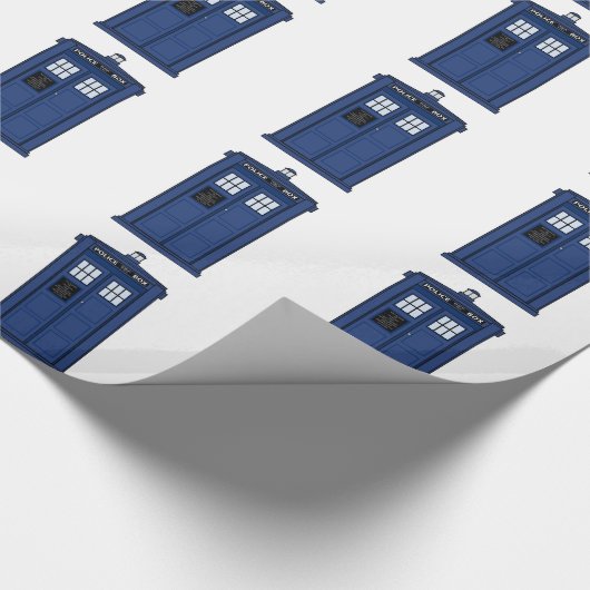 Special Call POLICE Box Blue geek SciFi Cadeaupapier (Hoek)