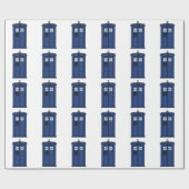 Special Call POLICE Box Blue geek SciFi Cadeaupapier (Vlak)