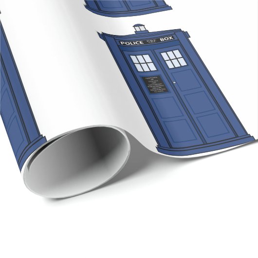 Special Call POLICE Box Blue geek SciFi Cadeaupapier (Rol Hoek)