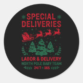 Special Deliveries Labor And Delivery Baby Nurse C Ronde Sticker (Voorkant)