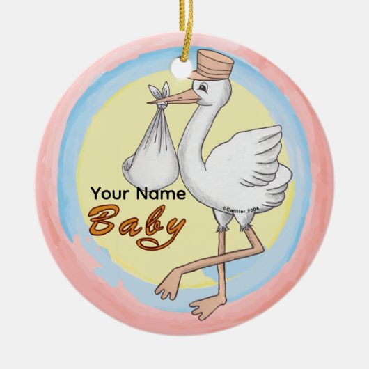 Special Delivery Baby Keramisch Ornament (Voorkant)