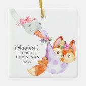 Special Delivery Baby's Eerste Kerst vos Keramisch Ornament (Voorkant)