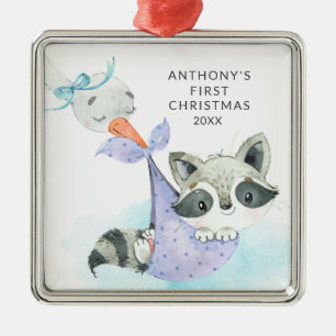 Special Delivery Baby's Eerste Kerst Wasbeer Metalen Ornament