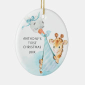 Special Delivery Baby's Eerste Kerstmis Giraffe Keramisch Ornament (Rechts)