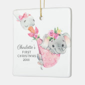 Special Delivery Baby's Eerste Kerstmis Olifant Keramisch Ornament (Links)
