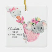 Special Delivery Baby's Eerste Kerstmis Olifant Keramisch Ornament (Voorkant)
