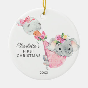 Special Delivery Baby's First Christmas Olifant Keramisch Ornament