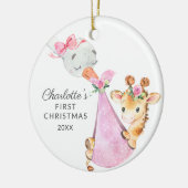 Special Delivery Baby's First Kerstman Giraffe Keramisch Ornament (Links)