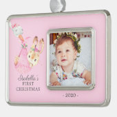 Special Delivery Bunny First kerstfoto Verzilverd Omlijst Ornament (Links)