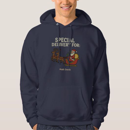 Special Delivery Crypto Santa Custom Name Hoodie (Voorkant)