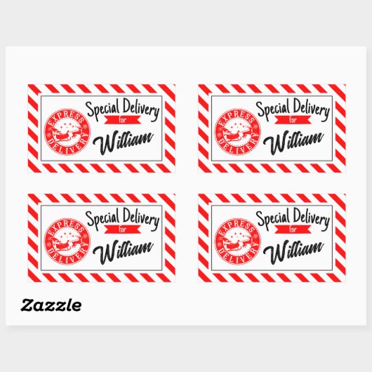 Special delivery from santa Christmas gift  Rechthoekige Sticker (Vel)