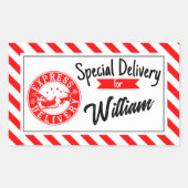 Special delivery from santa Christmas gift  Rechthoekige Sticker (Voorkant)