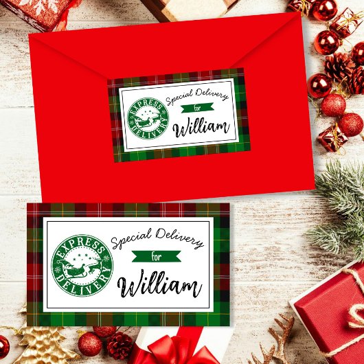 Special delivery from santa Christmas gift  Rechthoekige Sticker