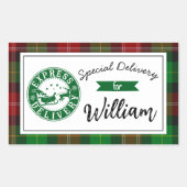 Special delivery from santa Christmas gift  Rechthoekige Sticker (Voorkant)