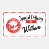 Special delivery from santa Christmas gift Rechthoekige Sticker (Voorkant)