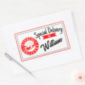 Special delivery from santa Christmas gift Rechthoekige Sticker (Envelop)