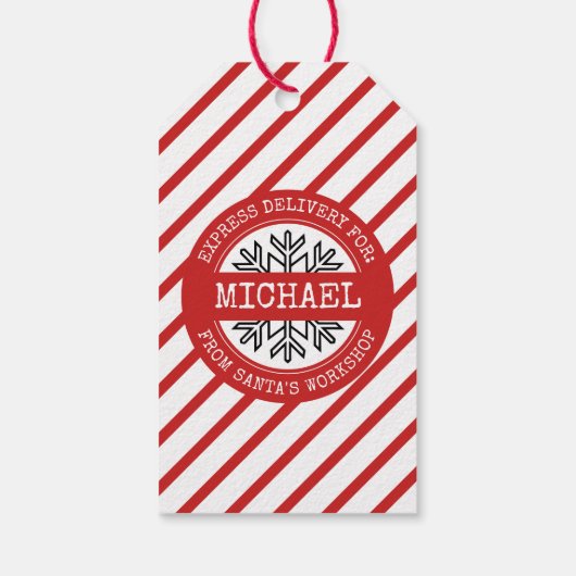 Special Delivery From Santa North Pole Christmas Cadeaulabel (Achterkant)