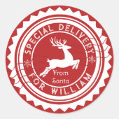 Special Delivery from Santa Sticker Custom Name  (Voorkant)